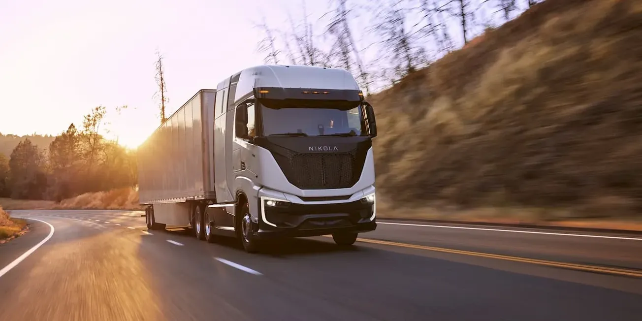 A Nikola truck on a highway